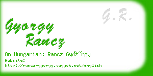 gyorgy rancz business card